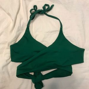 Green Zaful Wrap Bikini Top